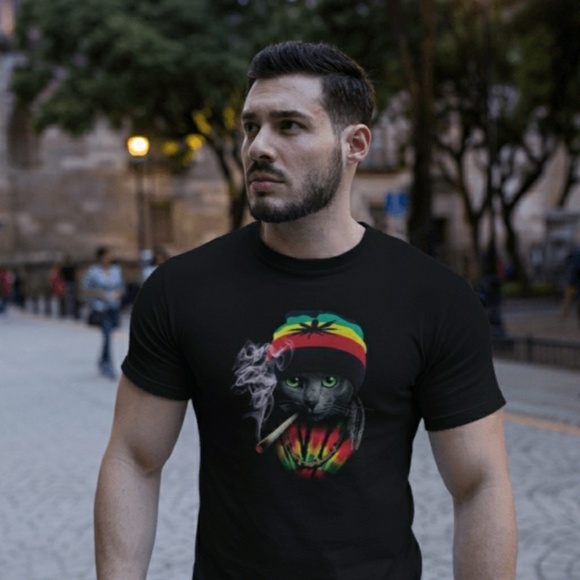 Brand New "Rasta Cat" Tee. Beautiful print - Picture 4 of 8